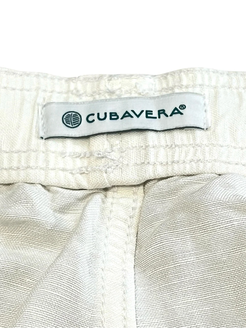 Cubavera Men's Linen Blend Pull-On Cargo Shorts, 10”‎ Inseam, White, Sz Medium